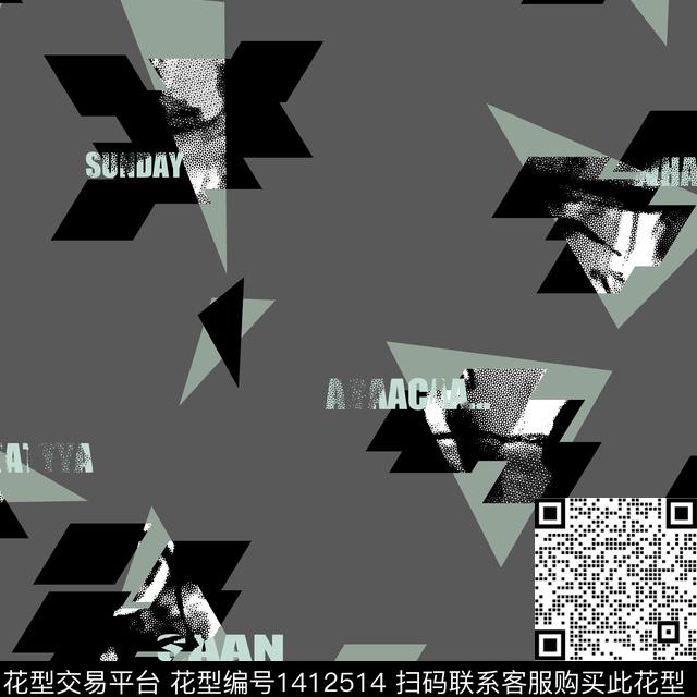 纸印花几何男装满版花传统印花华亿平台下载（图片编号: 1412514） - 瓦栏（Walan）