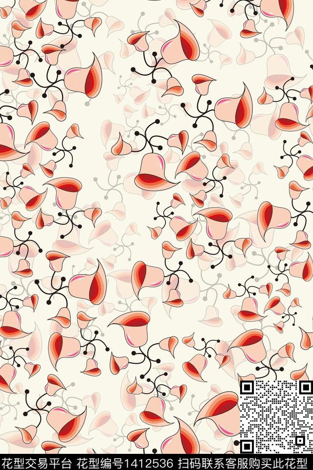 花卉大牌风小碎花数码印花华亿平台下载（图片编号: 1412536） - 瓦栏（Walan）