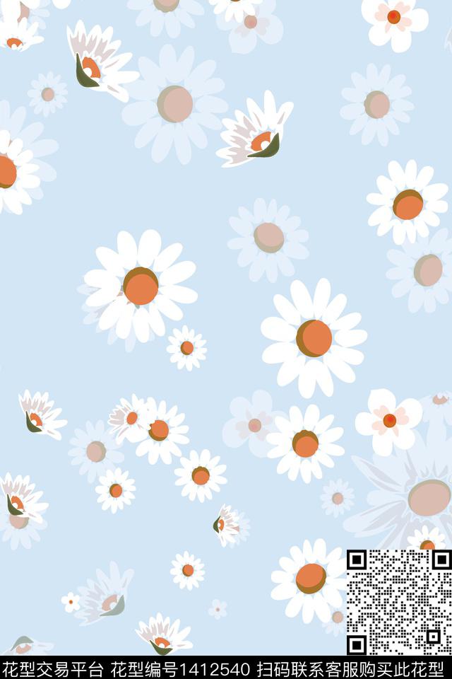 几何花卉小碎花数码印花华亿平台下载（图片编号: 1412540） - 瓦栏（Walan）