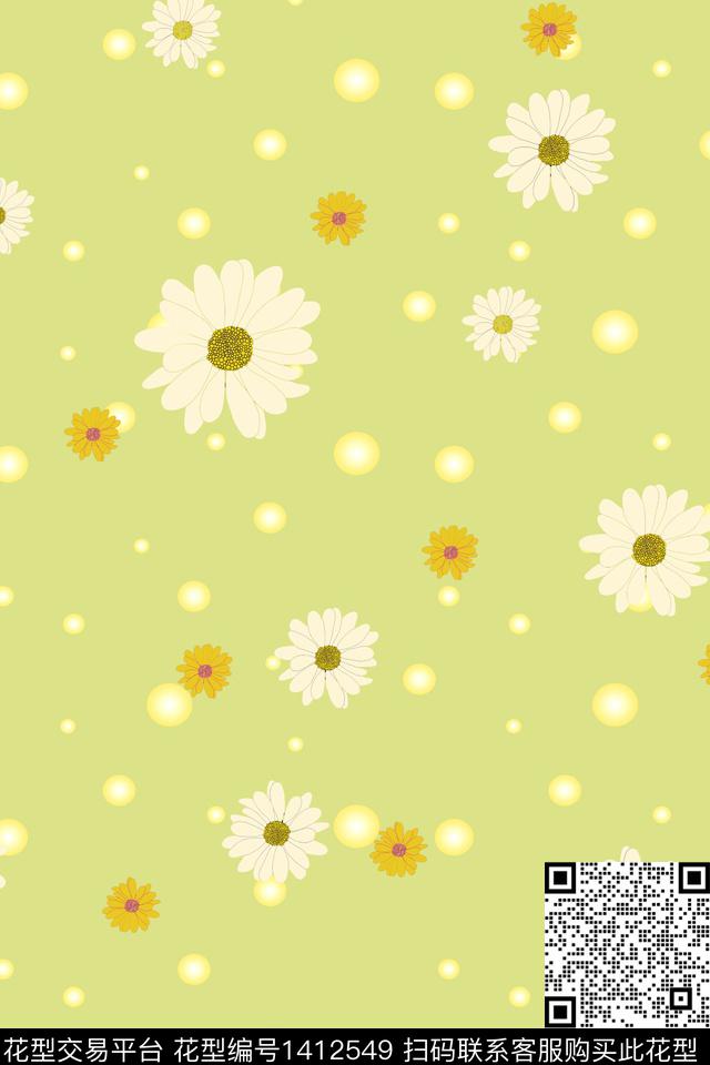 几何花卉小碎花数码印花华亿平台下载（图片编号: 1412549） - 瓦栏（Walan）