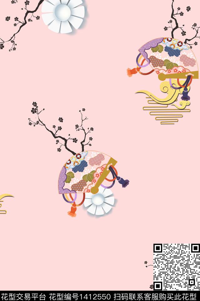 几何花卉小碎花数码印花华亿平台下载（图片编号: 1412550） - 瓦栏（Walan）