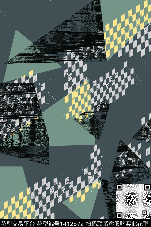 几何男装满版花字母传统印花华亿平台下载（图片编号: 1412572） - 瓦栏（Walan）