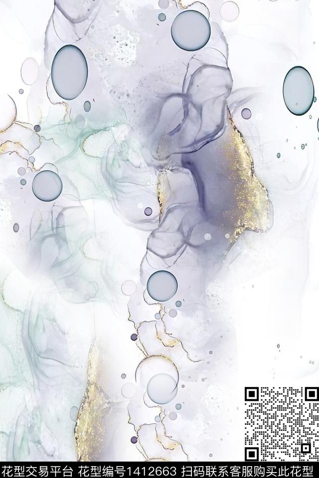 肌理抽象真丝数码印花华亿平台下载（图片编号: 1412663） - 瓦栏（Walan）