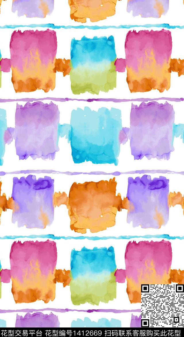 几何简约大牌风传统印花华亿平台下载（图片编号: 1412669） - 瓦栏（Walan）