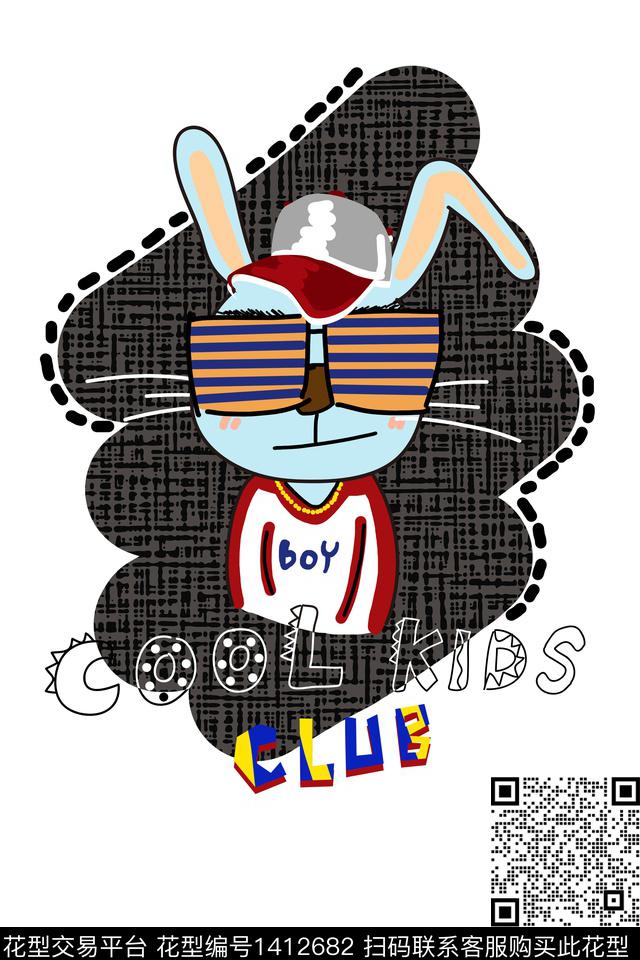 字母动物卡通数码印花华亿平台下载（图片编号: 1412682） - 瓦栏（Walan）