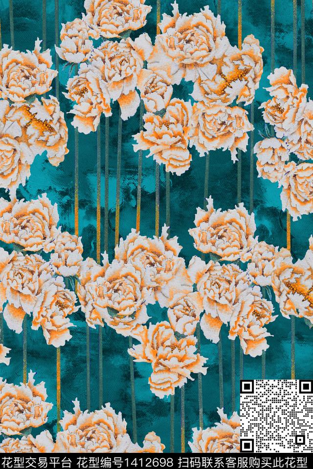 香云纱真丝中国风数码印花华亿平台下载（图片编号: 1412698） - 瓦栏（Walan）