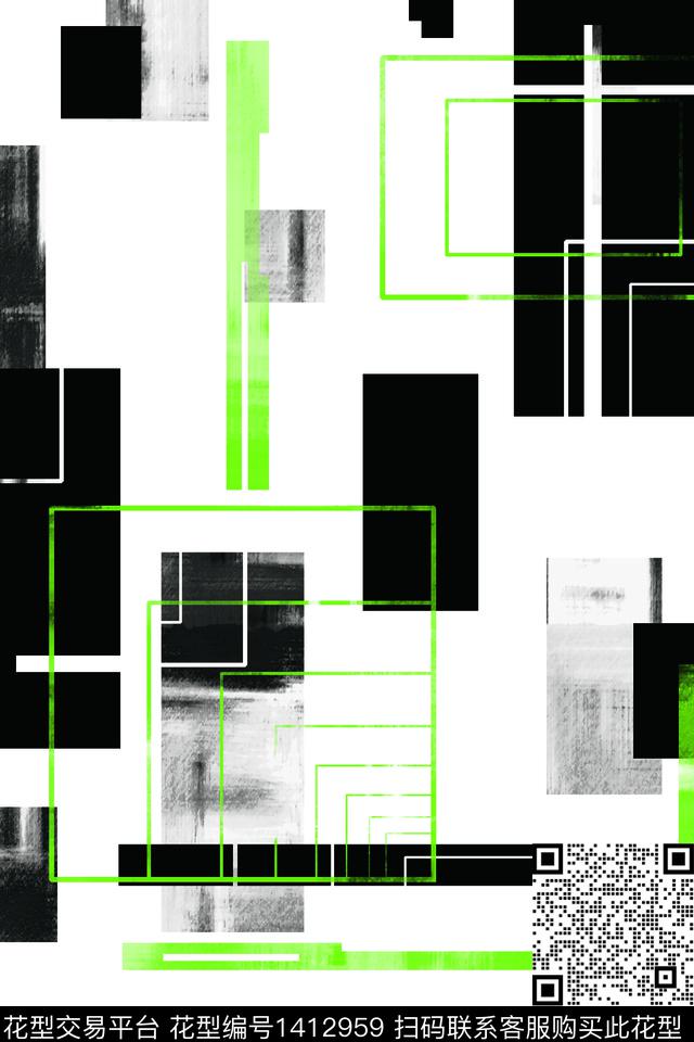 几何男装满版花大牌风传统印花华亿平台下载（图片编号: 1412959） - 瓦栏（Walan）