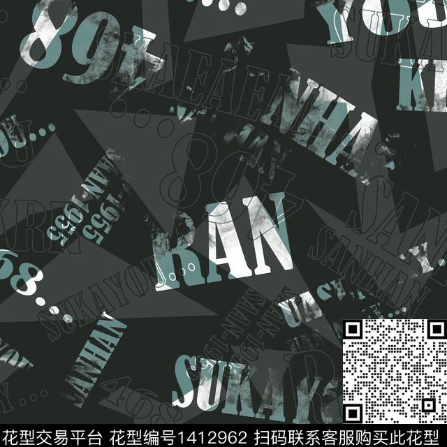 几何男装满版花字母传统印花华亿平台下载（图片编号: 1412962） - 瓦栏（Walan）