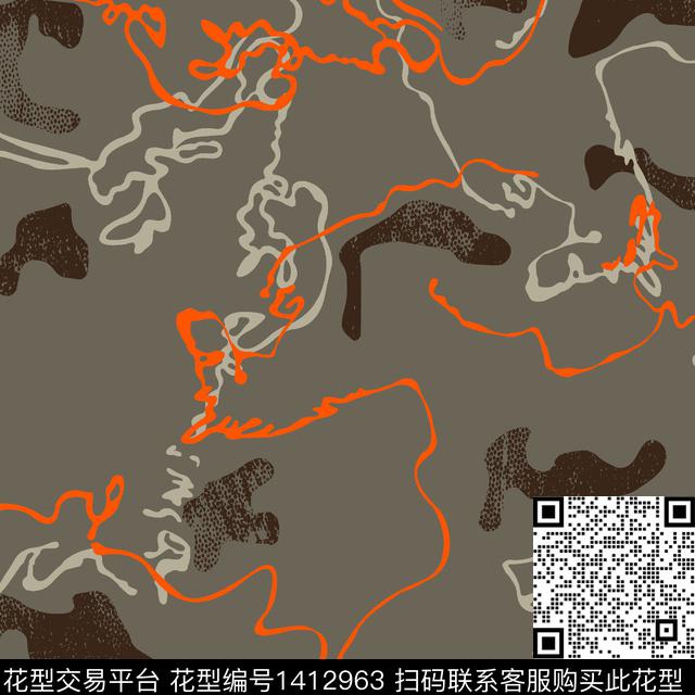 纸印花几何男装满版花传统印花华亿平台下载（图片编号: 1412963） - 瓦栏（Walan）