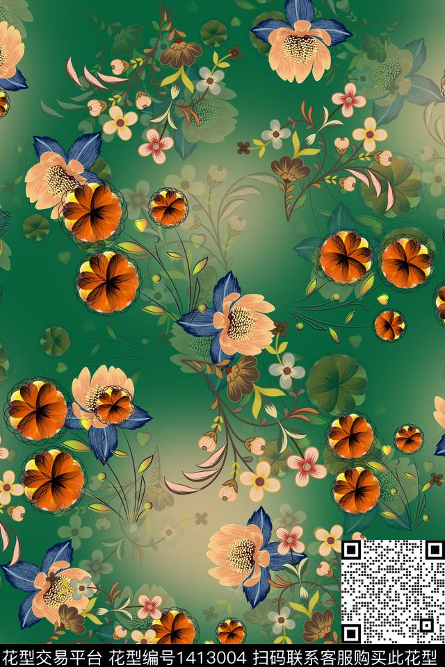 连衣裙香云纱中国风传统印花华亿平台下载（图片编号: 1413004） - 瓦栏（Walan）