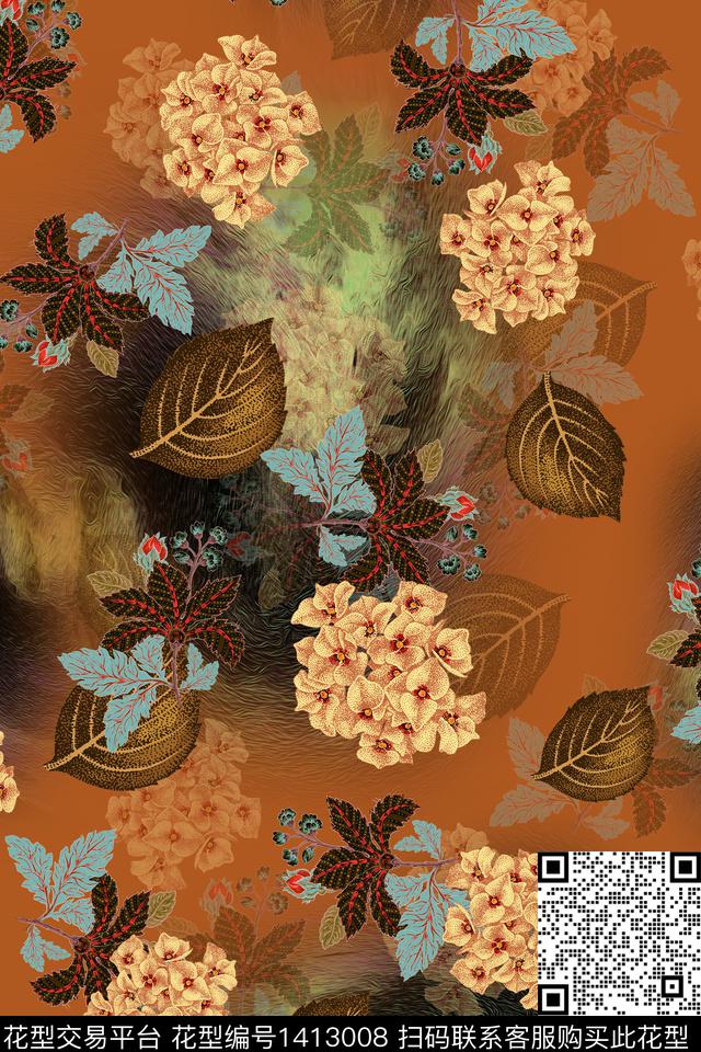 连衣裙香云纱中国风传统印花华亿平台下载（图片编号: 1413008） - 瓦栏（Walan）