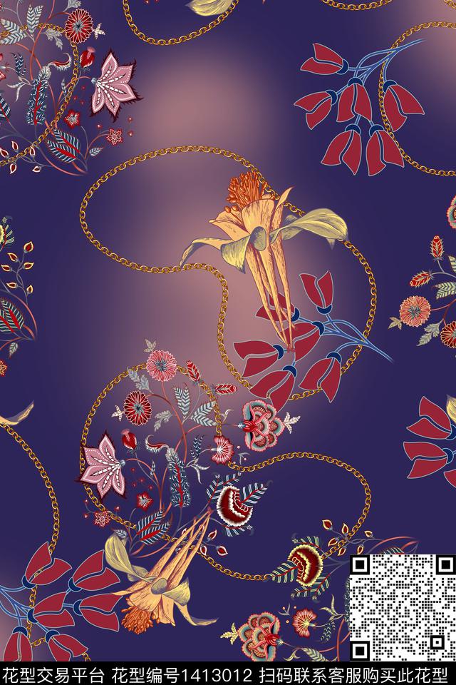 连衣裙香云纱中国风传统印花华亿平台下载（图片编号: 1413012） - 瓦栏（Walan）