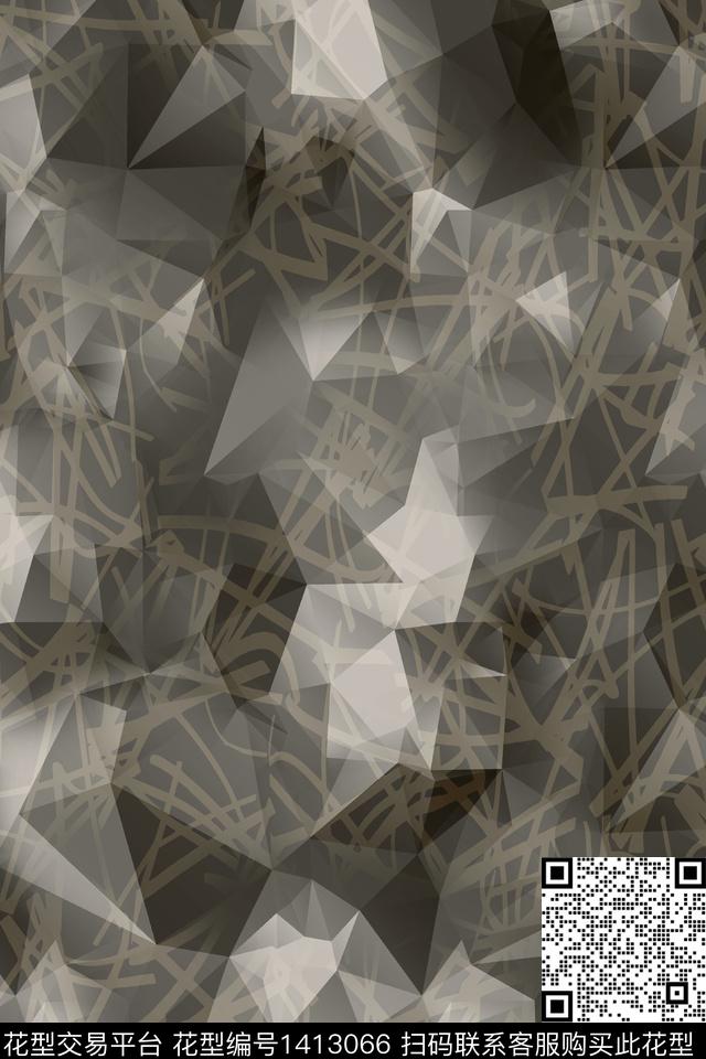 几何字母肌理数码印花华亿平台下载（图片编号: 1413066） - 瓦栏（Walan）