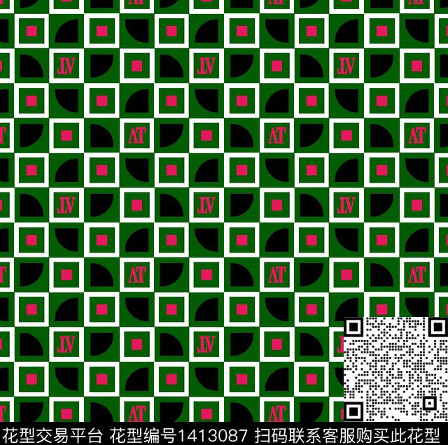 时尚格子小碎花传统印花华亿平台下载（图片编号: 1413087） - 瓦栏（Walan）