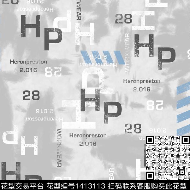 字母扎染华亿平台男装传统印花华亿平台下载（图片编号: 1413113） - 瓦栏（Walan）