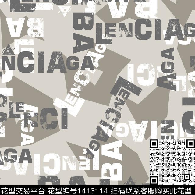 字母扎染华亿平台男装传统印花华亿平台下载（图片编号: 1413114） - 瓦栏（Walan）