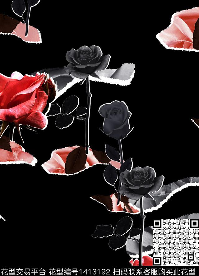 ALEXANDERMcQueen大牌风玫瑰花数码印花华亿平台下载（图片编号: 1413192） - 瓦栏（Walan）
