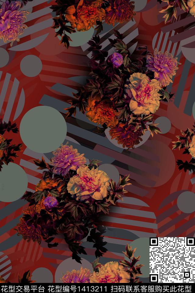 连衣裙香云纱中国风传统印花华亿平台下载（图片编号: 1413211） - 瓦栏（Walan）