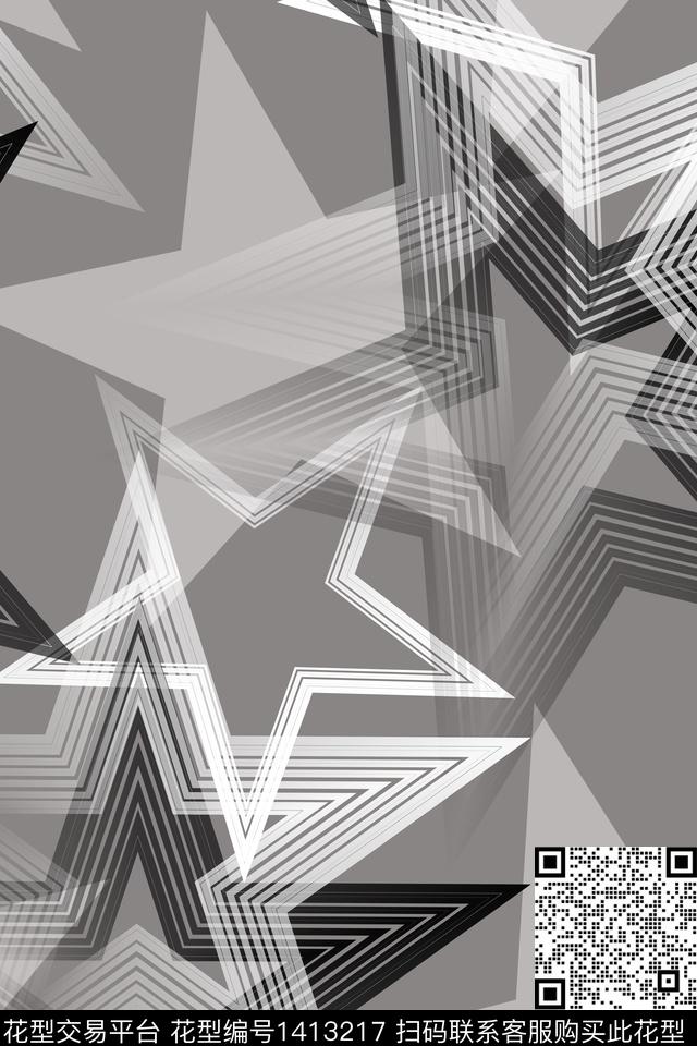 几何男装满版花大牌风传统印花华亿平台下载（图片编号: 1413217） - 瓦栏（Walan）