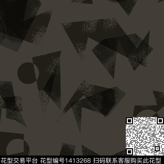 纸印花几何男装满版花传统印花华亿平台下载（图片编号: 1413268） - 瓦栏（Walan）