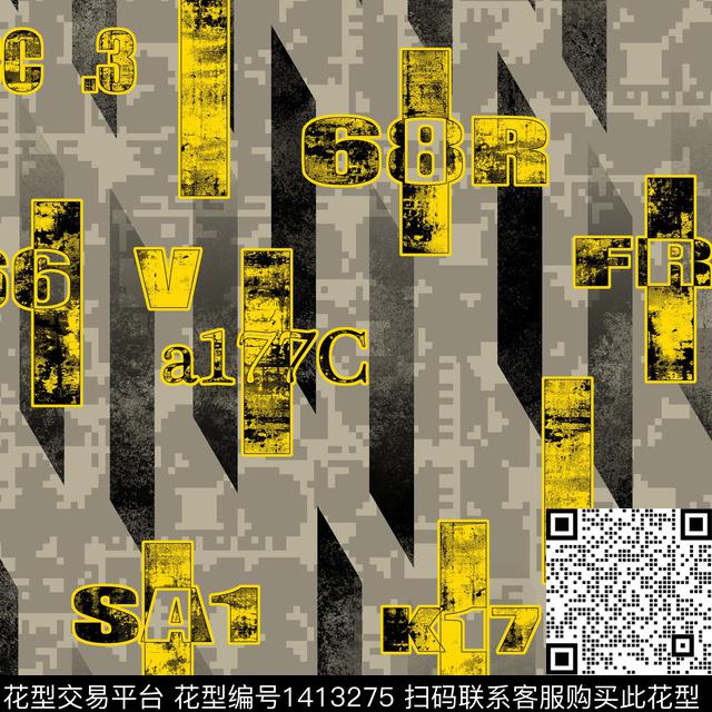 纸印花几何男装满版花传统印花华亿平台下载（图片编号: 1413275） - 瓦栏（Walan）