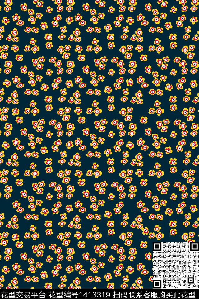 趋势华亿平台花卉大牌风传统印花华亿平台下载（图片编号: 1413319） - 瓦栏（Walan）