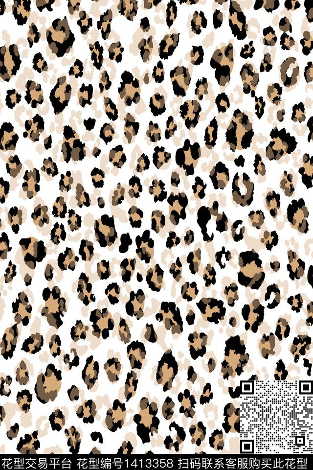 豹纹动物纹大牌风数码印花华亿平台下载（图片编号: 1413358） - 瓦栏（Walan）