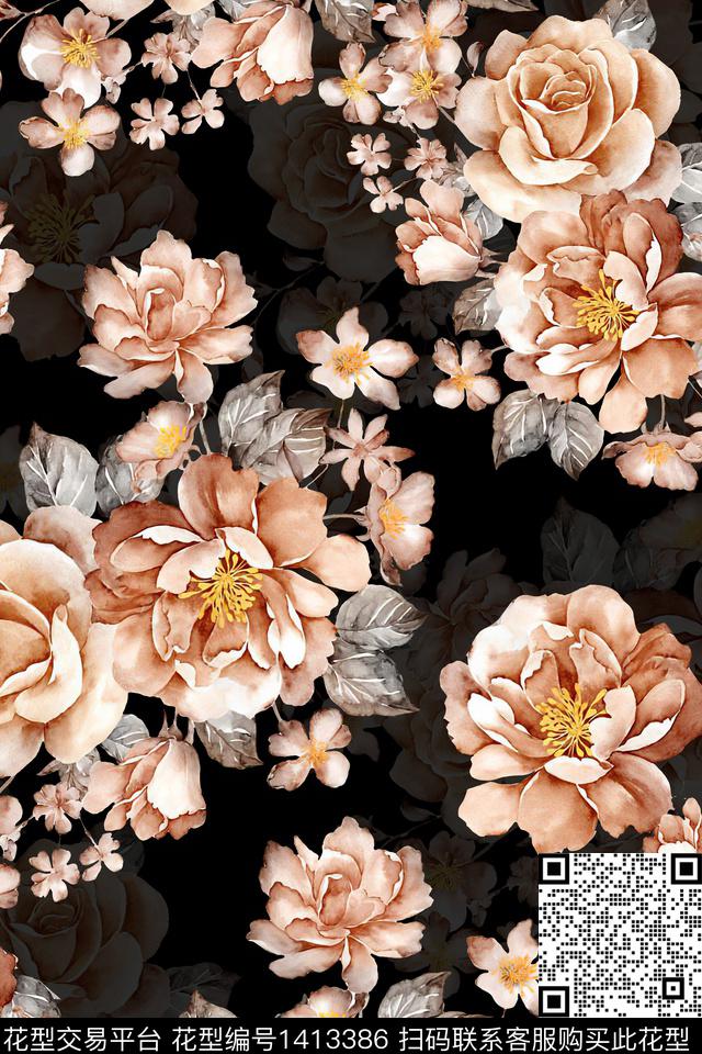 几何肌理真丝数码印花华亿平台下载（图片编号: 1413386） - 瓦栏（Walan）