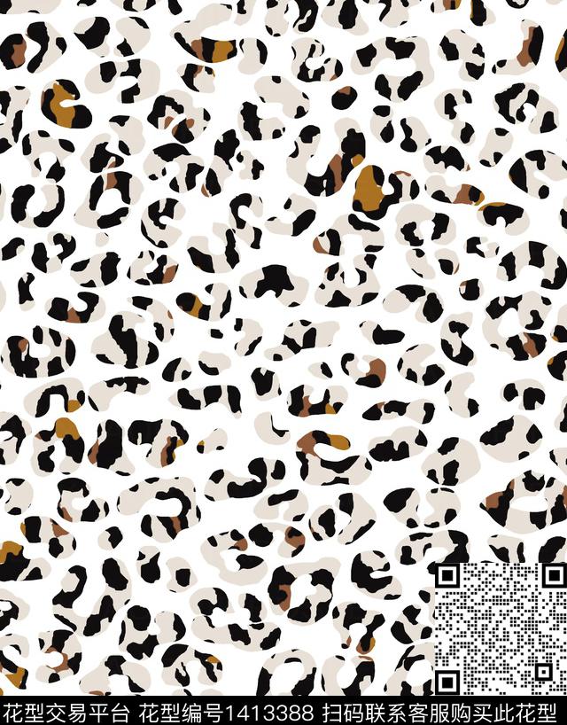豹纹大牌风真丝数码印花华亿平台下载（图片编号: 1413388） - 瓦栏（Walan）