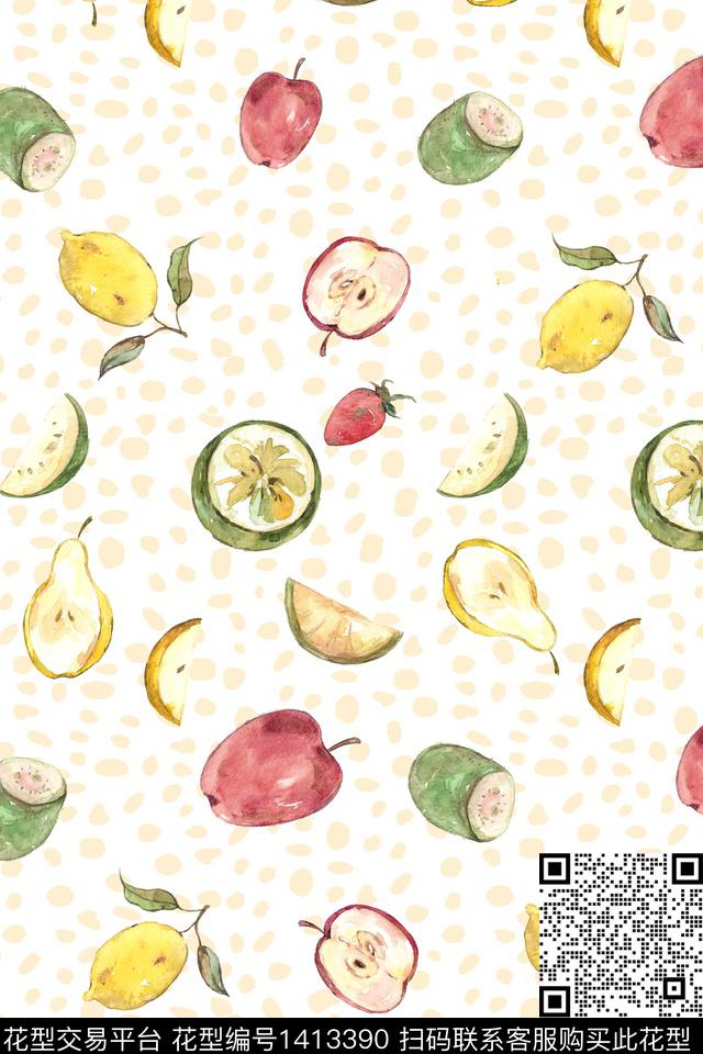 花卉小清新真丝数码印花华亿平台下载（图片编号: 1413390） - 瓦栏（Walan）