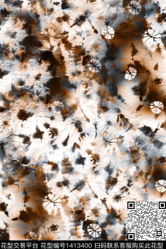 肌理抽象花卉大牌风数码印花华亿平台下载（图片编号: 1413400） - 瓦栏（Walan）