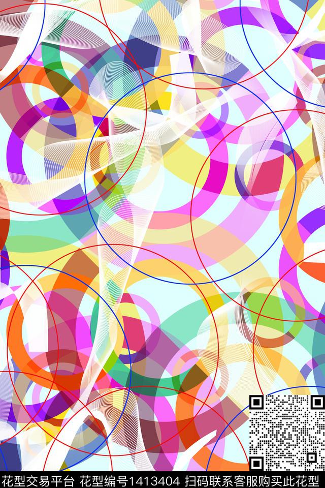 几何线条画数码华亿平台数码印花华亿平台下载（图片编号: 1413404） - 瓦栏（Walan）