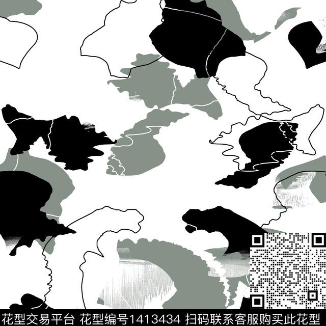 纸印花几何男装满版花传统印花华亿平台下载（图片编号: 1413434） - 瓦栏（Walan）