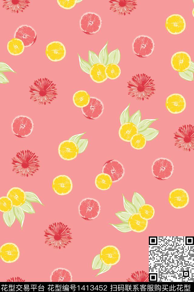 水果食物大牌风数码印花华亿平台下载（图片编号: 1413452） - 瓦栏（Walan）