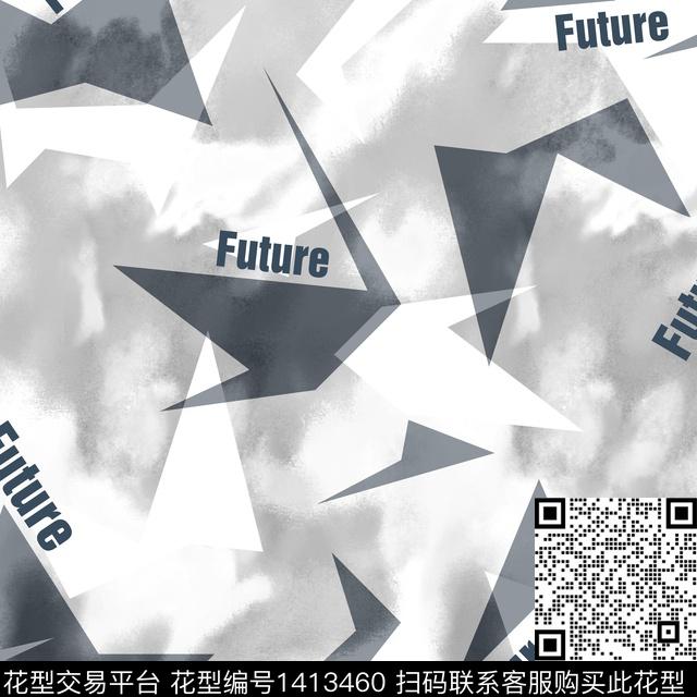 几何字母扎染华亿平台传统印花华亿平台下载（图片编号: 1413460） - 瓦栏（Walan）