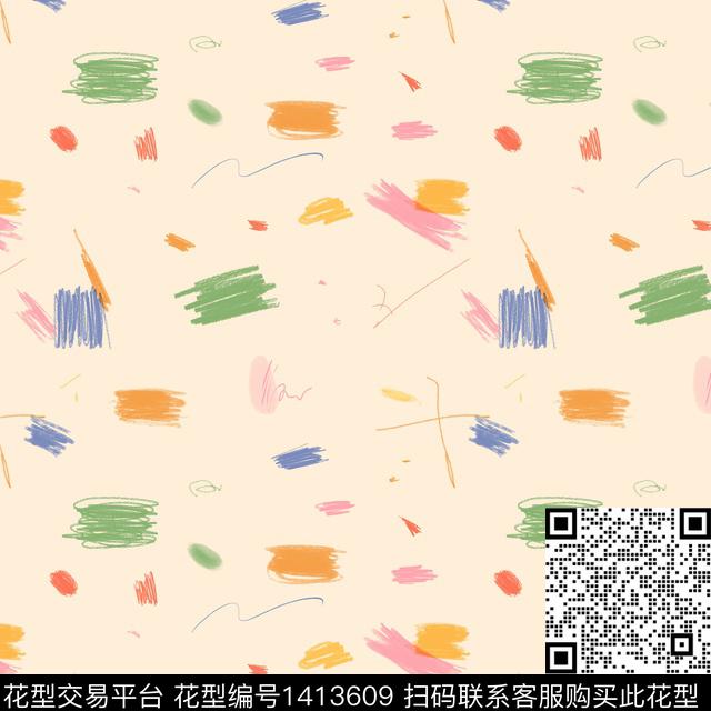 线条涂鸦卡通传统印花华亿平台下载（图片编号: 1413609） - 瓦栏（Walan）