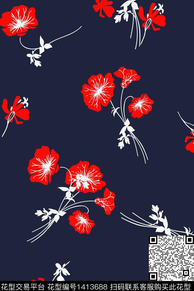 女装花卉大牌风传统印花华亿平台下载（图片编号: 1413688） - 瓦栏（Walan）