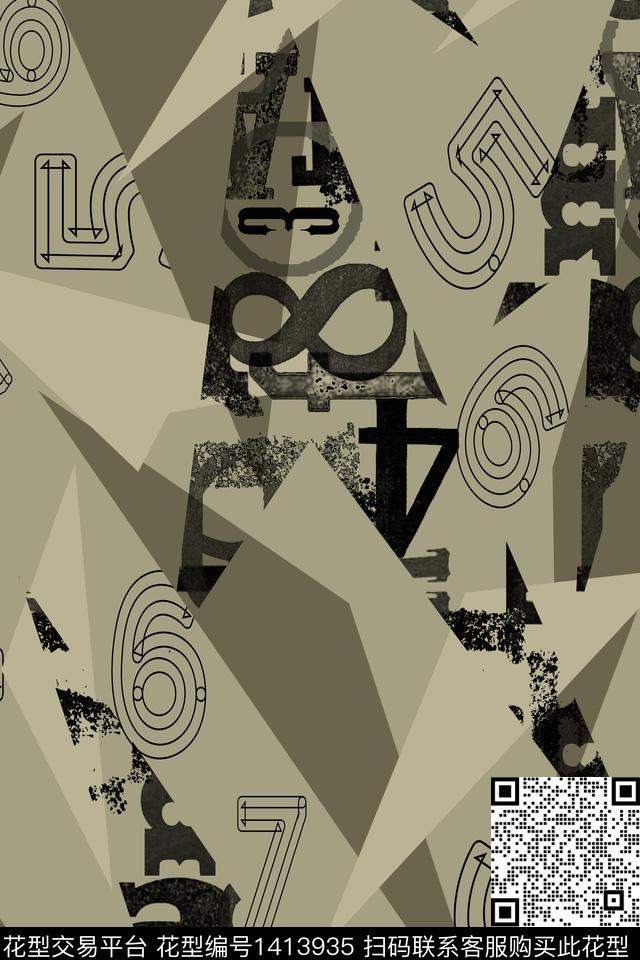 几何男装满版花字母传统印花华亿平台下载（图片编号: 1413935） - 瓦栏（Walan）