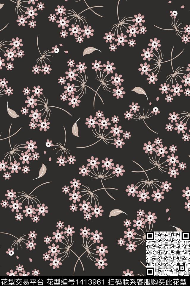 清爽底花卉花卉大牌风传统印花华亿平台下载（图片编号: 1413961） - 瓦栏（Walan）