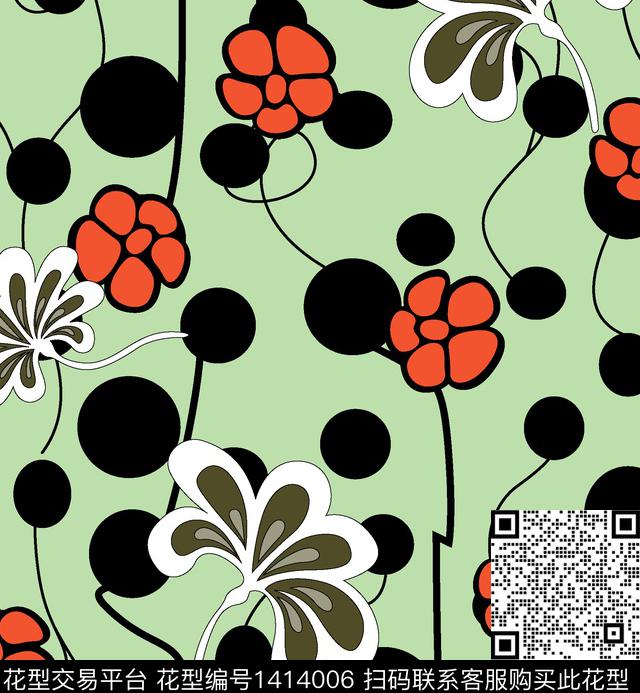 连衣裙女装休闲数码印花华亿平台下载（图片编号: 1414006） - 瓦栏（Walan）