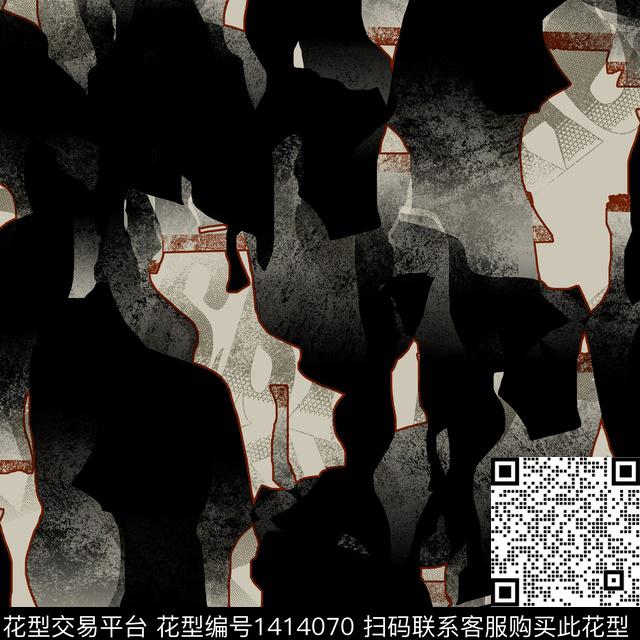 纸印花几何男装满版花传统印花华亿平台下载（图片编号: 1414070） - 瓦栏（Walan）