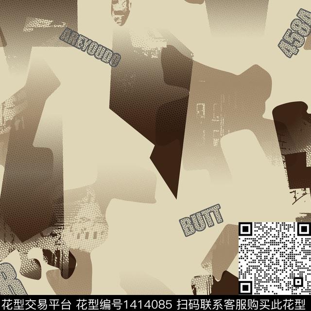 纸印花几何男装满版花传统印花华亿平台下载（图片编号: 1414085） - 瓦栏（Walan）