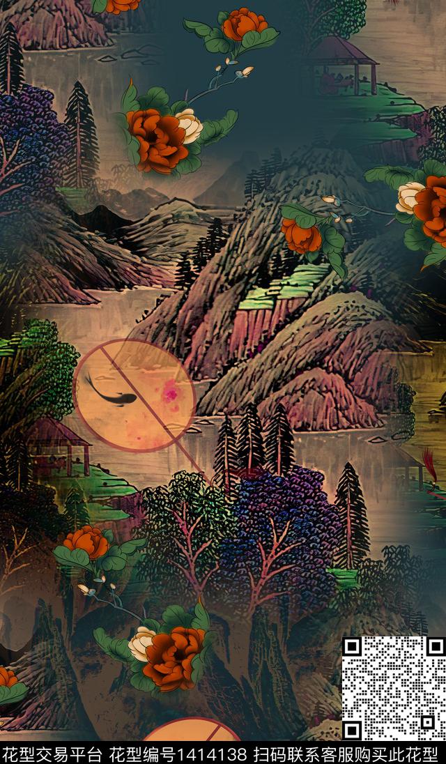 连衣裙香云纱中国风传统印花华亿平台下载（图片编号: 1414138） - 瓦栏（Walan）