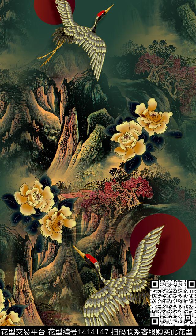 连衣裙香云纱中国风传统印花华亿平台下载（图片编号: 1414147） - 瓦栏（Walan）