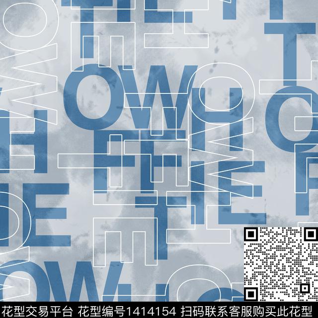 字母扎染华亿平台男装传统印花华亿平台下载（图片编号: 1414154） - 瓦栏（Walan）