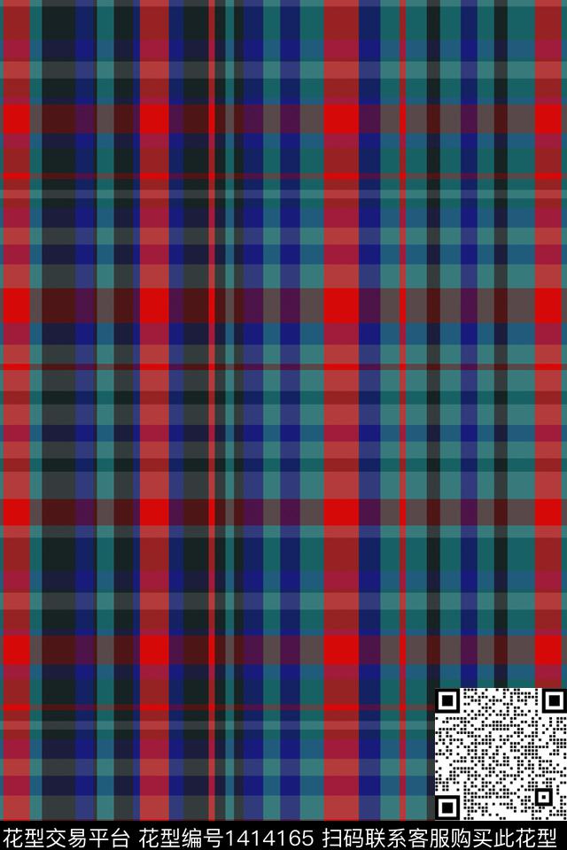 几何格子大牌风男装传统印花华亿平台下载（图片编号: 1414165） - 瓦栏（Walan）