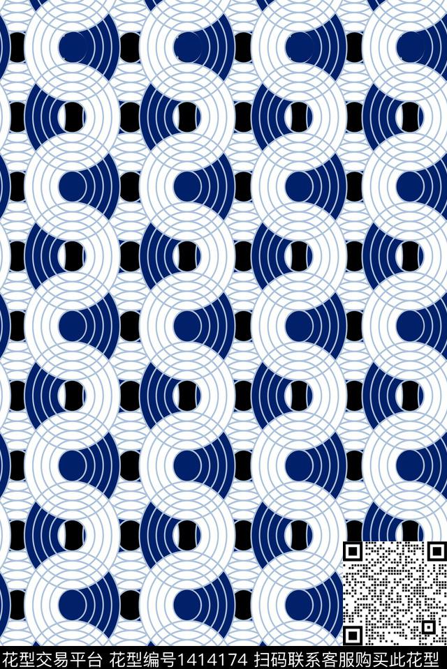 几何大牌风圆形传统印花华亿平台下载（图片编号: 1414174） - 瓦栏（Walan）