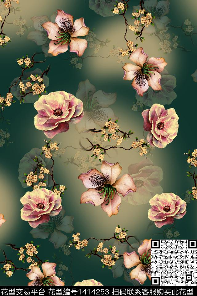 连衣裙香云纱中国风传统印花华亿平台下载（图片编号: 1414253） - 瓦栏（Walan）