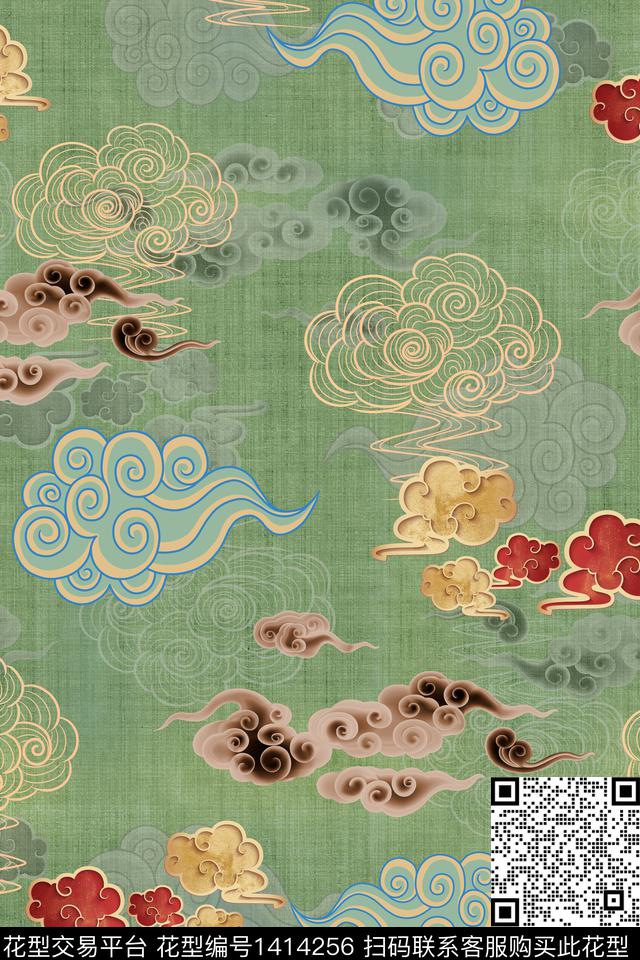 连衣裙香云纱中国风传统印花华亿平台下载（图片编号: 1414256） - 瓦栏（Walan）