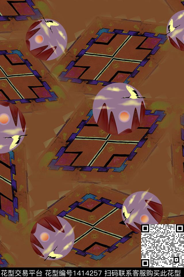 连衣裙香云纱中国风传统印花华亿平台下载（图片编号: 1414257） - 瓦栏（Walan）